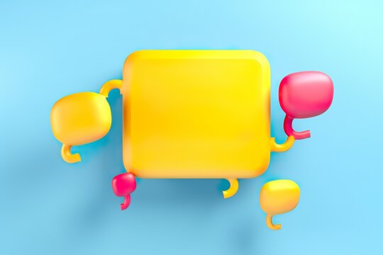 3d chat bubbles minimal concept of social media messages 3d illustrations  