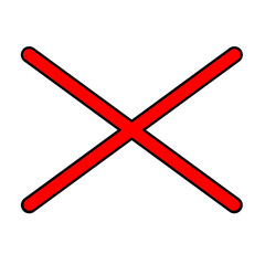 Obraz premium red and black cross mark