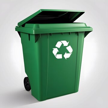 Green recycle bin illustration 