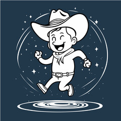 Cowboy mascot, cartoon illustration