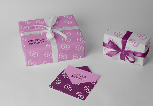 Envelope with Two Boxes Mockup
