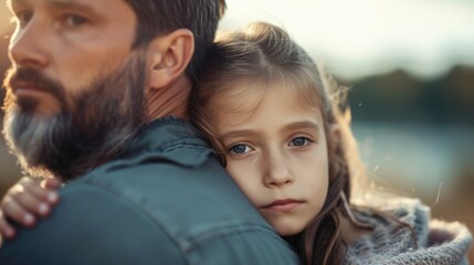 Father and daughter sharing a moment in golden hour light. Global Day of Parents