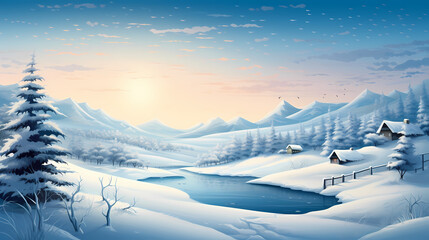 Beautiful natural winter scene