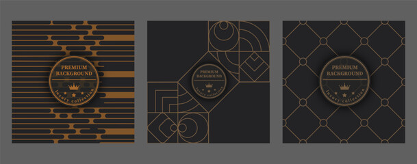 Luxury premium background. Golden ornament on a dark background. Design for interior decoration, textiles, packaging and backgrounds. Creative design idea