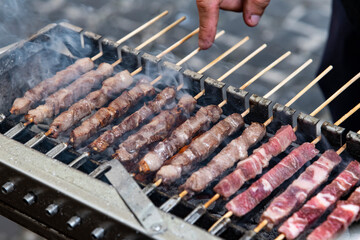 skewers with sheep meat called "arrosticini"