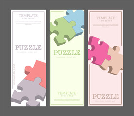 Fototapeta na wymiar Puzzle. A template for a poster, cover banner, or interior design. A simple composition for a creative idea