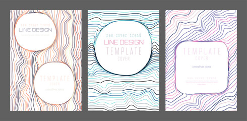 Background of wavy lines. Abstract template for the cover, interior, banners, posters, flyers. The idea of product packaging, print and design creativity © Pavel