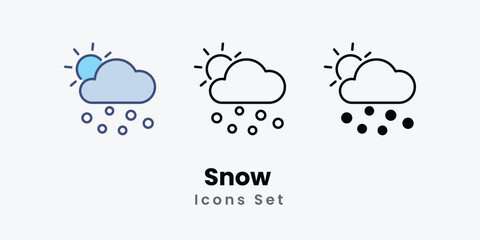 Snow  icons set autumn icons vector stock illustration.