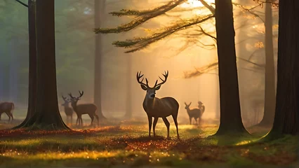 Foto auf Glas deer in the woods © MUHAMMADMUBASHIRALI