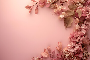 Ethereal Blossoms: A Serene Floral Display Against a Soft Pink Background Casting Delicate Shadows