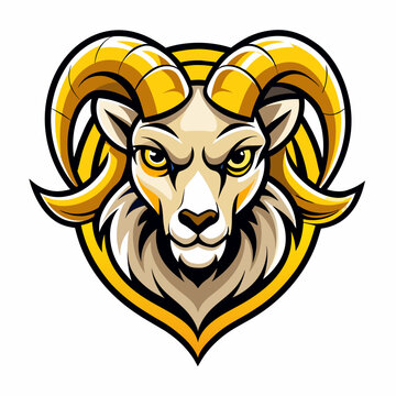 mascot logo of Ram sports on  white background