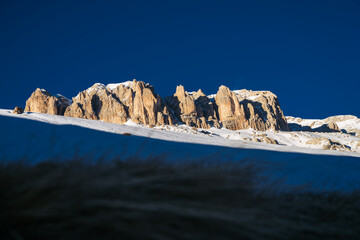 snow covered mountains, Dolomites, winter