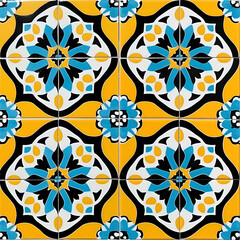 Fototapeta premium Retro vintage seamless tile pattern background