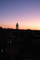Fototapeta premium Coucher de soleil Marrakech Maroc