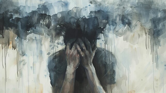 Le harc&egrave;lement &agrave; l'&eacute;cole, bien &ecirc;tre et mal &ecirc;tre, illustration aquarelle ia g&eacute;n&eacute;rative
