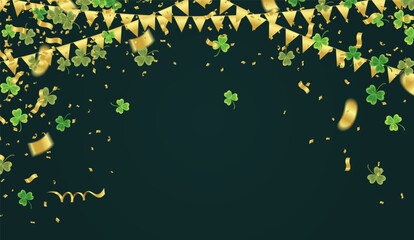 Vector illustration Design banner on St. Patrick's Day. effect clover. Simple banner for the site, shop,.