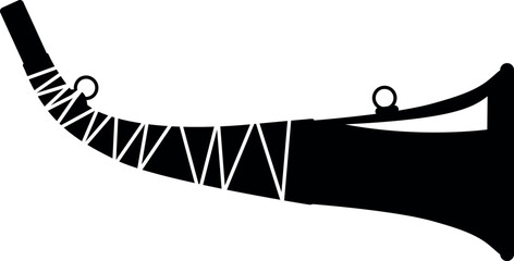 Traditional Hunting Bugle Isolated Icon in Flat Style. Vector Illustration.