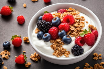Yogurt Bowl with Fresh Berries and Granola