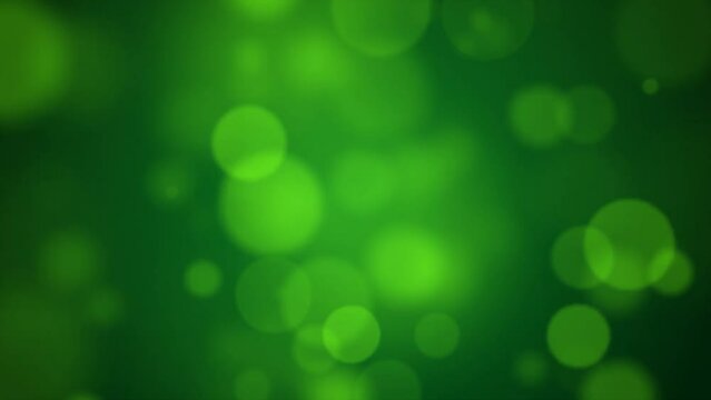 Green Bokeh background seamless loop. Suitable as an abstract St Patrick's Day Background