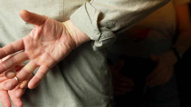 Married man taking off wedding ring, flirting dancing