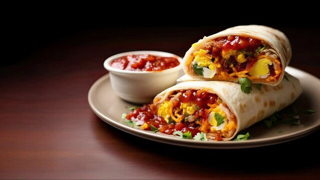 Zooming in ona Breakfast Burrito