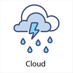Cloud  Icon vector, Such Line sign as autumn, Submission of autumn icons. Vector Computer Isolated Pictograms for Web on White Background Editable Stroke stock illustration
