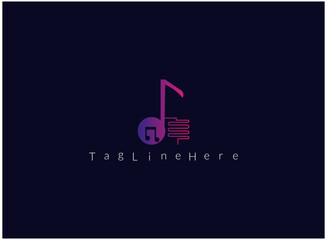 Tone music icon design. Note music icon in trendy flat style design. Vector illustration.