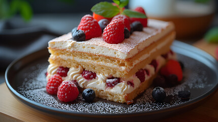 cake with berries