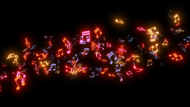 colorful music notes transparent background graphics