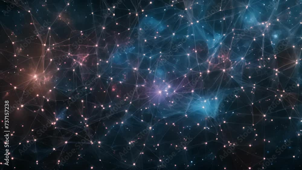 Poster abstract streams of cosmic debris weave and intertwine in a complex web evoking the vastness and mys