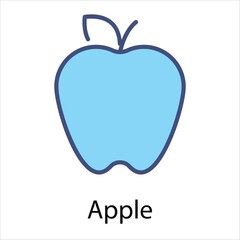 Apple Icon vector, Such Line sign as autumn, Submission of autumn icons. Vector Computer Isolated Pictograms for Web on White Background Editable Stroke stock illustration