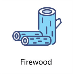 Firewood  Icon vector, Such Line sign as autumn, Submission of autumn icons. Vector Computer Isolated Pictograms for Web on White Background Editable Stroke stock illustration