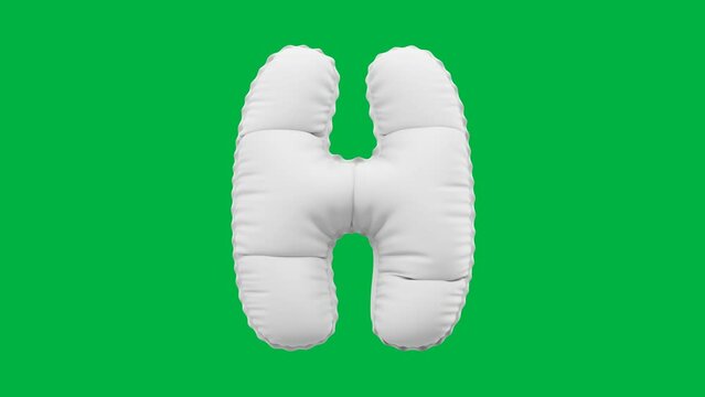 3D Balloon Letter H 4K animation in Matt White color