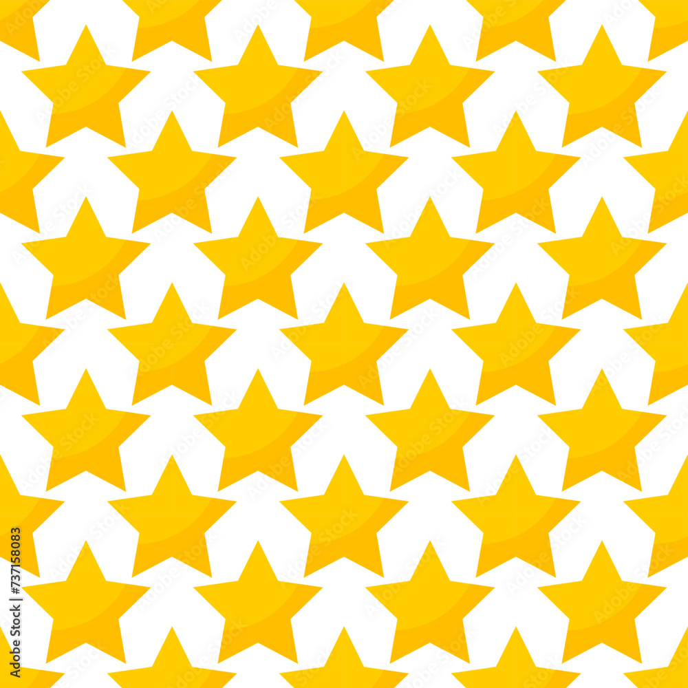 Sticker Gold stars seamless pattern. Vector illustration.