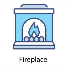 Fireplace Fireplace  Icon vector, Such Line sign as autumn, Submission of autumn icons. Vector Computer Isolated Pictograms for Web on White Background Editable Stroke stock illustration