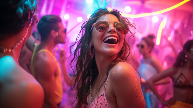 beautiful young women on party,ai