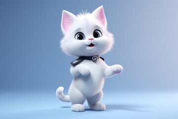 3d cute cartoon cat with nice background made with AI 