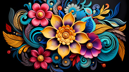 Fototapeta na wymiar Mandala background, mandala floral design