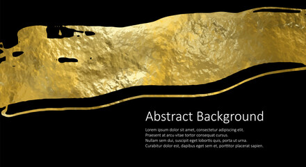 Gold foil abstract grunge banner. Texture, gold foil effect background vector illustration.