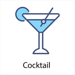 Cocktail  Icon vector, Such Line sign as autumn, Submission of autumn icons. Vector Computer Isolated Pictograms for Web on White Background Editable Stroke stock illustration