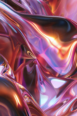 Iridescent abstract colorful background with wrinkled texture, Generative AI