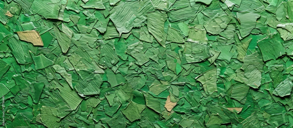 Poster abstract background and texture with green-toned fiber chipboard pattern for design.
