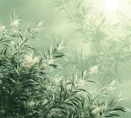 sun light in the sky behind grass and leaves