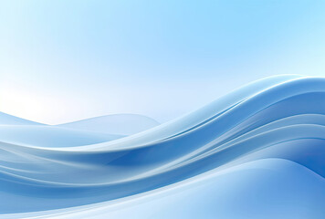 Blue and White Background With Wavy Lines