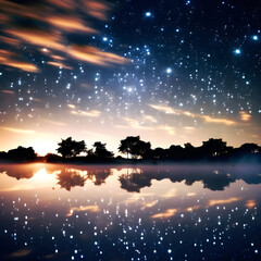 Fototapeta premium Constellations piercing through the night sky