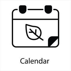 Calendar  Icon vector, Such Line sign as autumn, Submission of autumn icons. Vector Computer Isolated Pictograms for Web on White Background Editable Stroke stock illustration
