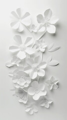 abstract painting depicting voluminous white paper wildflowers