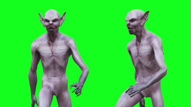 Scary werewolf, monster, vampire. realistic 4k animation.