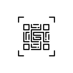 Qr scan outline icons, minimalist vector illustration ,simple transparent graphic element .Isolated on white background