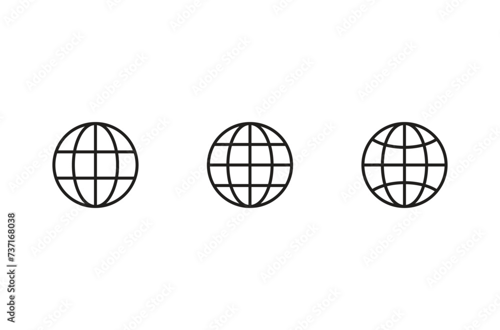 Poster go to web symbol icon. globe icon vector